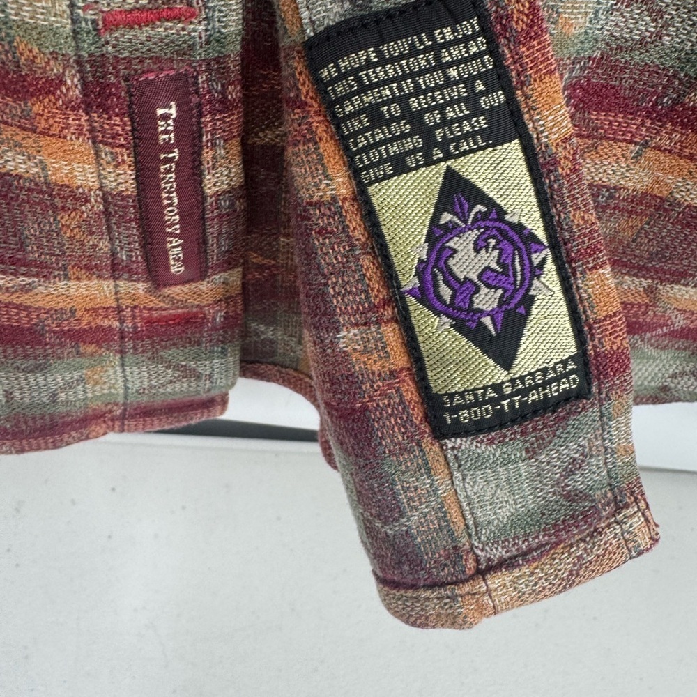 The Territory Ahead Shirt Mens 2XL Multi Color Plaid Textured Button Front - Picture 4 of 6